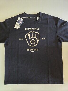 Milwaukee Brewers MLB Levelwear Retro Logo Black T-Shirt L NWT